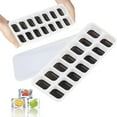 thumbnail image 1 of 2 Pack Silicone stackable Ice Cube Trays, Reusable Flexible Silicone Ice Cube Trays with Spill-Resistant Removable Lids, Easy Release Ice Maker Tray - Easy to Use & Dishwasher Safe (White+Black)…, 1 of 5