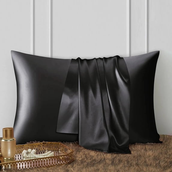 2 Pack Silk Pillowcase, Cooling Satin Pillow Covers for Bed, Comfortable & Breathable, 20x26 Inches