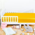 thumbnail image 1 of 2 Pack Silk Satin Fitted Crib Sheet with Deep Pocket, Easy Care and Breathable Fitted Sheet for Toddler Bed, Boys, Girls, Yellow, 28"×52"+8", 1 of 5