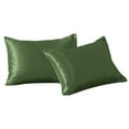 thumbnail image 1 of 2 Pack Silky Satin California King Pillowcases for Hair and Skin, Super Soft and Cooling Pillow Cases with Envelope Closure, 20x40 Inches, Olive Green​, 1 of 7