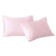 thumbnail image 1 of 2 Pack Silky Satin Standard Pillowcases for Hair and Skin, Super Soft and Cooling Pillow Cases with Envelope Closure, 20x26 Inches, Light Pink, 1 of 7