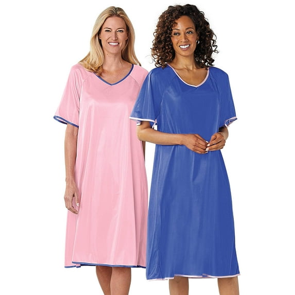 2-Pack Silky Tricot Nightgowns by Cozee Corner