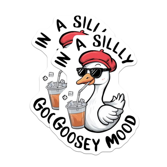 (2 Pack) Silly Goose Magnets - Funky Animal Theme - Quirky Goose Artwork - 5" On Longest Side - for Cars, Fridges, Toolboxes - Made in USA - MAG4610