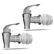 2 Pack Silver Beverage Dispenser Replacement Spigot, Push Style Spigot for Beverage