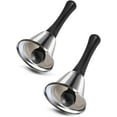 thumbnail image 1 of [2 Pack] Silver Steel Call Bells with Handle - Hand Bell Ring, Bed Alarm Elderly Assistance, School Teacher Classroom Doorbell, Office Reception Desk Restaurant Counter Tea Table Ringer Instrument, 1 of 5