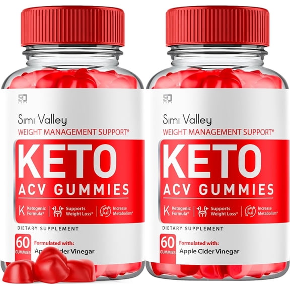 (2 Pack) Simi Valley Keto Gummies, SimiValley Keto ACV Gummies Advanced 1000MG Formula, Simi Vally Apple Cider Vinegar Folate Vitamin B6 B12 Beet Root Vegan Non GMO Keto Supplement (120 Gummies)