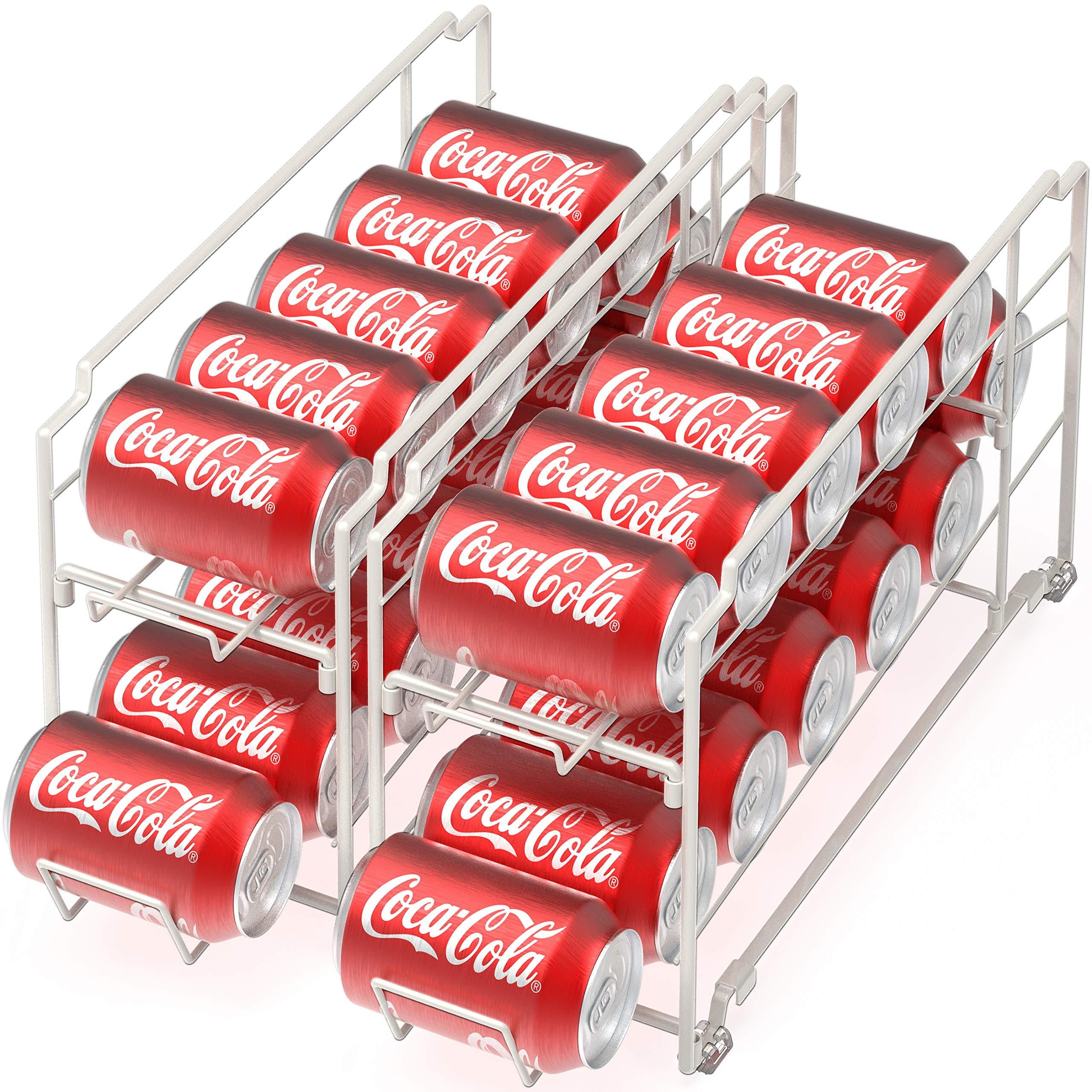 ShellKingdom Stackable Beverage Soda Can Dispenser Organizer Rack, [2 Set]  Rolling Beverage Rack, Can Storage Holder for Pantry Refrigerator (Black) -  Yahoo Shopping