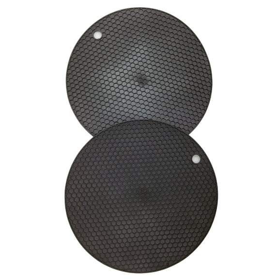 2-Pack Simply Good Multi Function Silicone Pads - Trivet, Pot Holder and Lid Gripper - BLACK