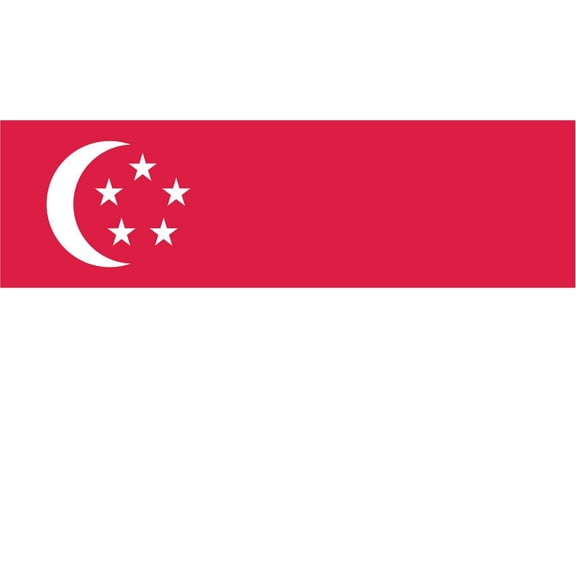2-Pack Singapore Flag Decal Sticker | 5-Inches By 3-Inches | Laminated Vinyl Decal | PDS530