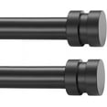 thumbnail image 1 of 2 Pack Single Curtain Rods, 1Inch Diameter Telescoping Drapery Window Curtain Rod 72-144Inch(6-12ft) Rod Length, Matte Black, 1 of 13