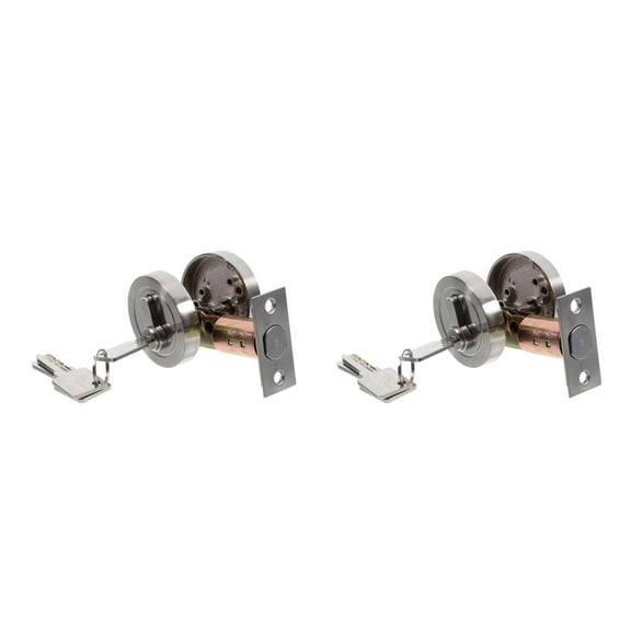 2 Pack Single Cylinder Deadbolt Door Lock with Key Control, Heavy Duty Security Lock for Home and Office Doors
