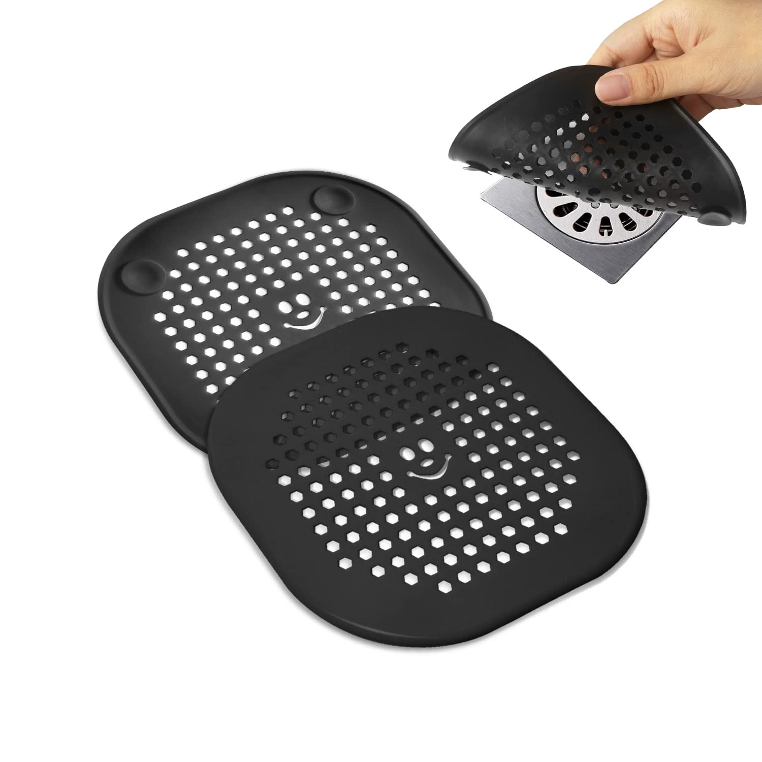 2 Pack Sink Drain Strainer Shower Drain Hair Catcher Silicone Drain