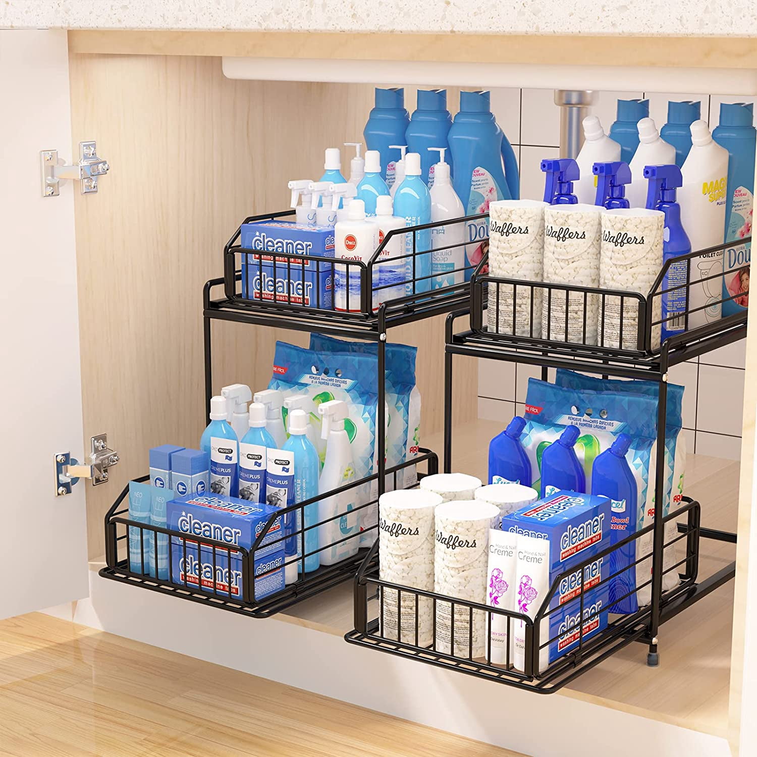 2 Pack Under Sink Organizers and Storage, Kitchen Cabinet Organizer ...