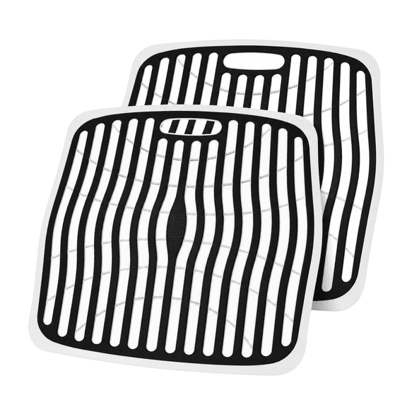 2 Pack Sink Protector Mats 12.5x11.25 Raised Feet Black Kitchen