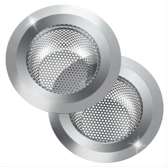 TNSM 2 Pack Sink Strainer Set, 4.5 Inch Stainless Steel Kitchen Sink Drain Strainer with Anti-Clogging Mesh for Silver