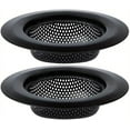 thumbnail image 1 of 2 Pack Sink Strainer Sets - Large Wide Rim 4.5" Stainless Steel Strainer with Rust-Free Function and Anti-Clogging Micro-Perforation - Kitchen Sink Drain Strainer (Black), 1 of 6