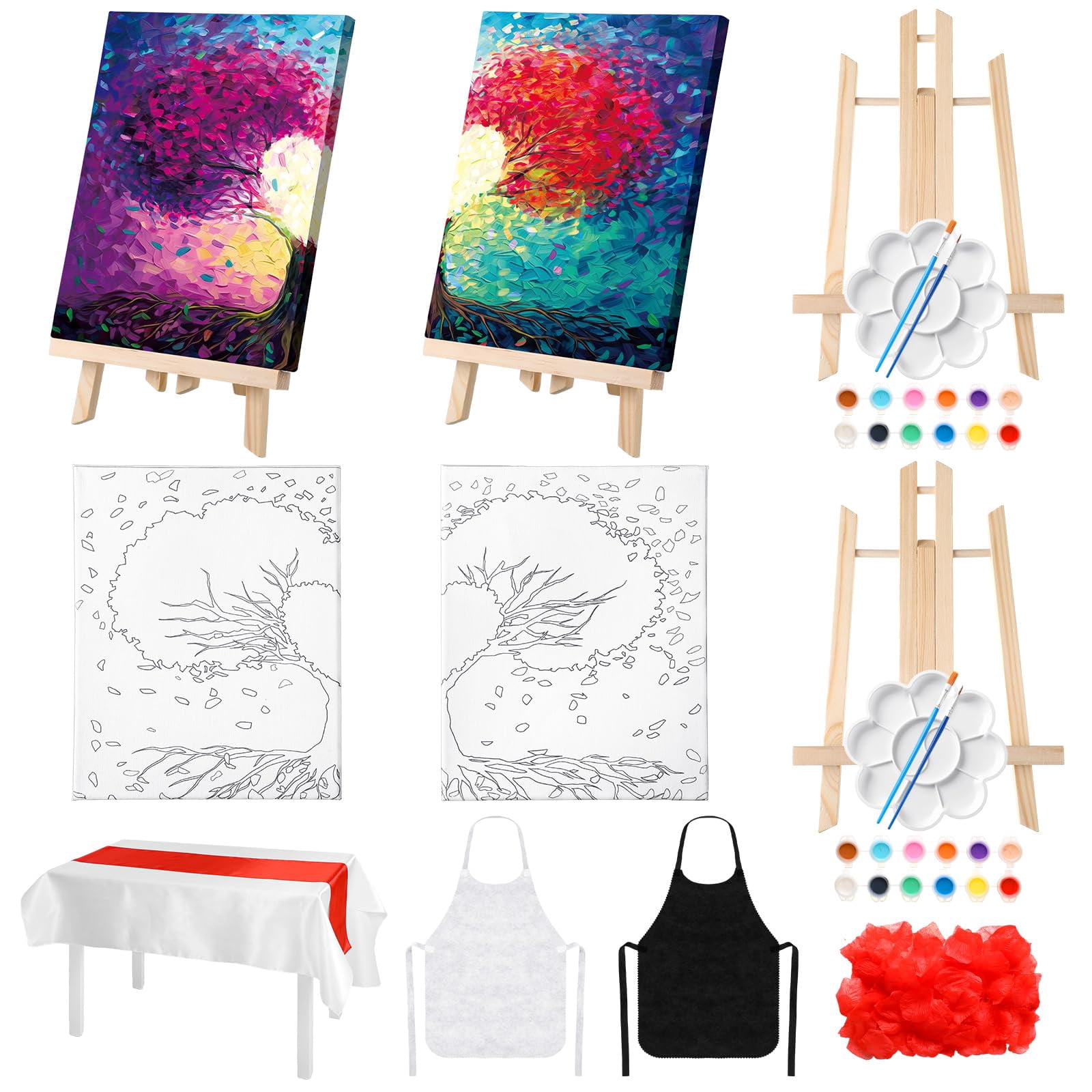 Simle Paint 2 Pack Sip and Paint Kit for Couples, Date Night Painting Set with ...