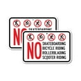 thumbnail image 1 of (2 Pack) No Skateboarding No Bicycle Riding No Rollerbladin | 18" X 24" Heavy-Gauge Aluminum Sign | Rust Free Aluminum, Weather Resistant, Waterproof, Fade Resistant, 2 Pre-drilled, 1 of 4