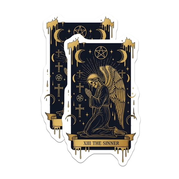 (2 Pack) Skeleton Angel Magnets - XIII The Sinner Gothic Occult Art - Dark Fantasy Macabre Celestial Decor - 5 Inches On Longest Side - Thick Durable Magnet - Made in USA - MAG19320