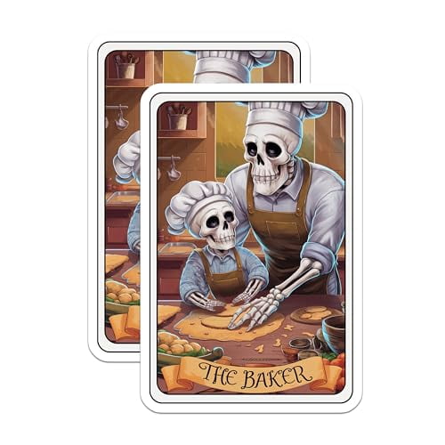 (2 Pack) Skeleton Chef Magnets - Halloween Kitchen - Spooky Baking Essentials - 5" On Longest Side - for Cars, Fridges, Toolboxes - Made in USA - MAG4444