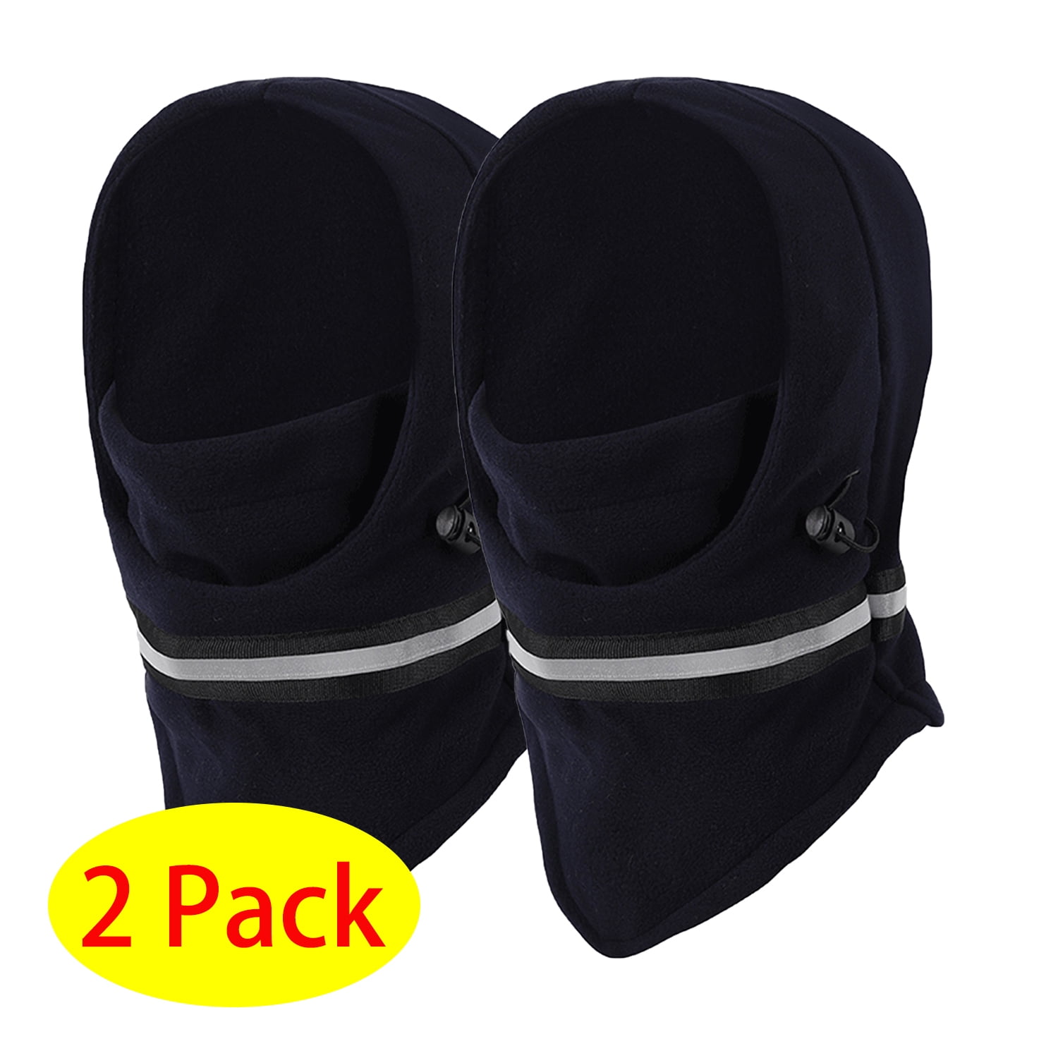 2 Pack Ski Face Mask Neck Gaiter Thermal Soft Face Cover Headwear Skiing Fishing Navy Blue
