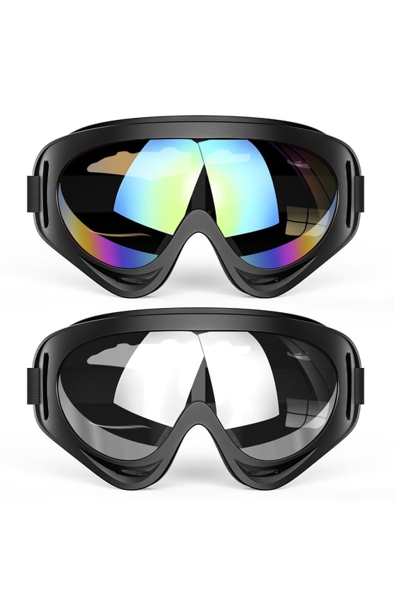 2-Pack Ski Goggles,Snow Snowboard Goggles for Men,Women,Youth,Kids,Boys or Girls,Lightweight & Wide Vision,Winter Snow Sports Goggles W/ UV Protection&Anti-Scratch Dustproof,Helmet Compatible