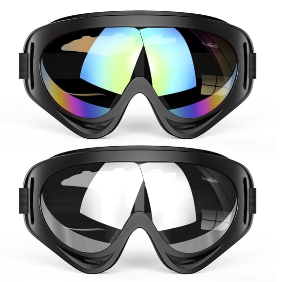2-Pack Ski Goggles,Snow Snowboard Goggles for Men,Women,Youth,Kids,Boys or Girls,Lightweight & Wide Vision,Winter Snow Sports Goggles W/ UV Protection&Anti-Scratch Dustproof,Helmet Compatible