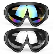 2-Pack Ski Goggles, Snow Snowboard Goggles for Men, Women, Youth, Kids, Boys or Girls, Lightweight & Wide Vision, Winter Snow Sports Goggles W/ UV Protection&Anti-Scratch Dustproof, Helmet Compatible