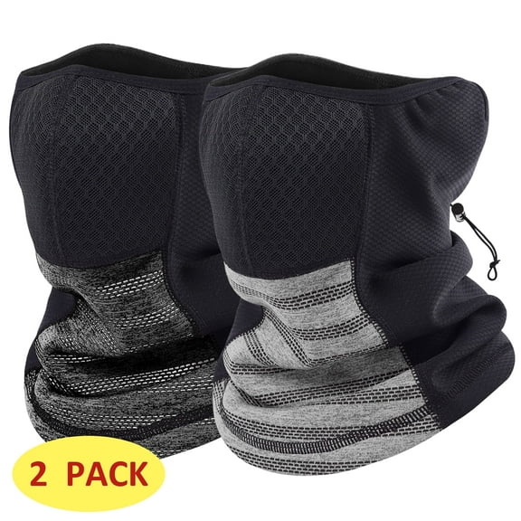 2 Pack Ski Mask for Men Cold Weather Winter Face Mask Windproof Outside Working Face Covering Dark Gray Light Gray