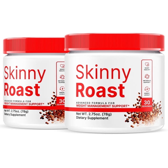 (2 Pack) Skinny Roast Powder - Naturally Supports Active Lifestyle and Fitness, Premium Supplement For Lasting Energy & Health, SkinnyRoast Coffee Detox Formula, Official Review (120 Servings)