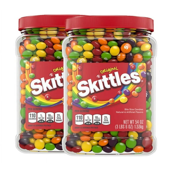 2 Pack | Skittles Original Fruit Candy Pantry Size, 54 Ounce Jar