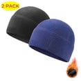 thumbnail image 1 of 2 Pack Skull Caps for Men Helmet Liner Thermal Hat Winter Sweat Liner Cold Weather Athletic Skull Cap for Men Women Windproof Black Navy Blue, 1 of 6