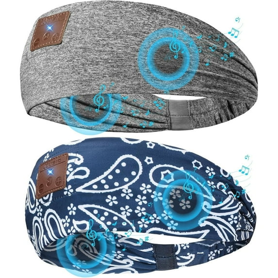 2-Pack Sleeping Headphones Bluetooth 5.4 Headband Headband Headphones with Ultra-Thin Speakers, Headsets Headband for Side Sleepers Running Insomniac Travel Meditation