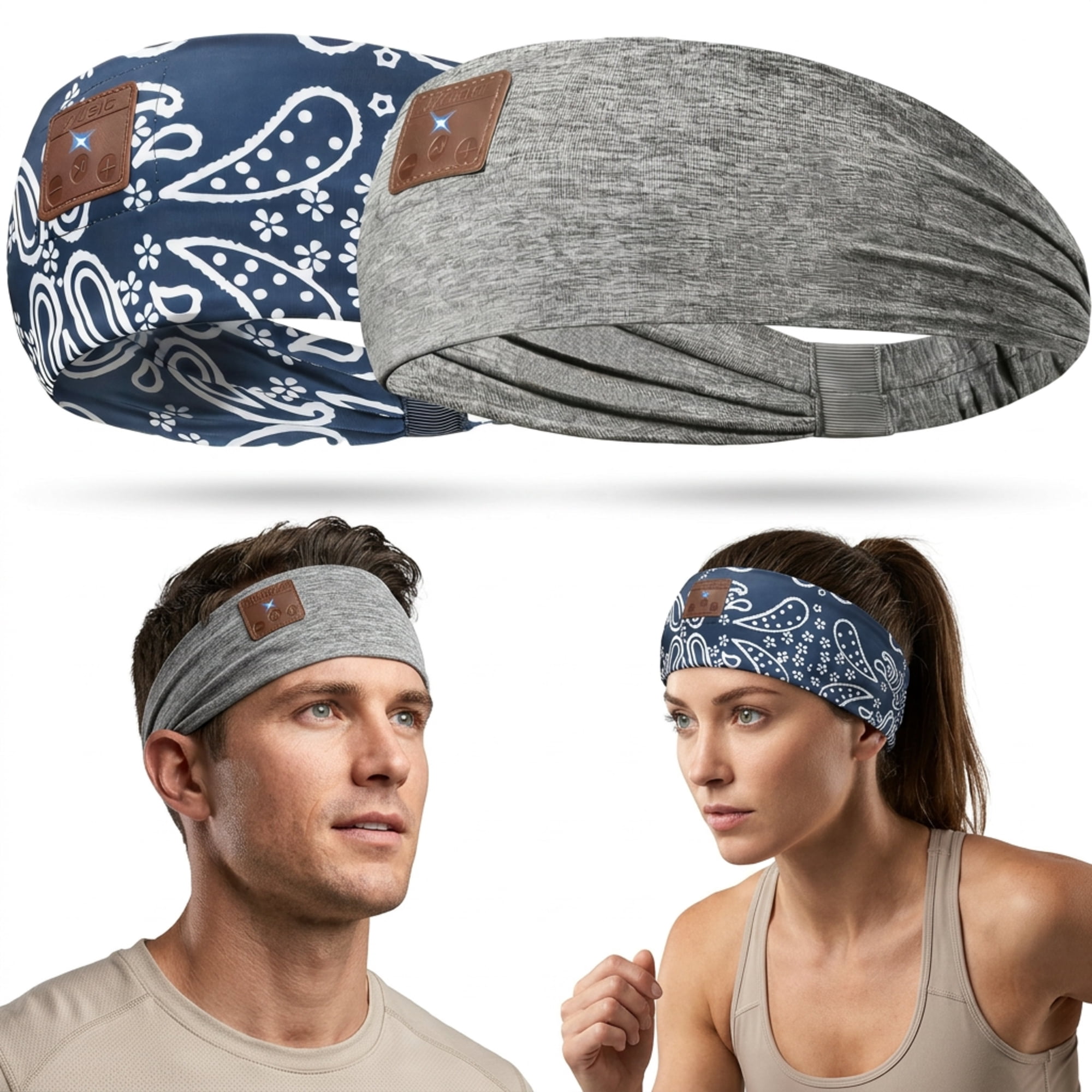 2-Pack Sleeping Headphones Bluetooth 5.4 Headband Headband Headphones with Ultra-Thin Speakers, Headsets Headband for Side Sleepers Running Insomniac Travel Meditation