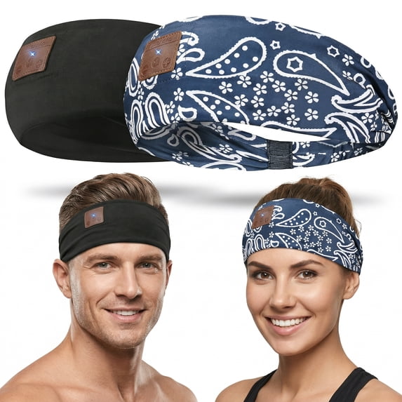 2-Pack Sleeping Headphones Bluetooth 5.4 Headband Headband Headphones with Ultra-Thin Speakers, Headsets Headband for Side Sleepers Running Insomniac Travel Meditation