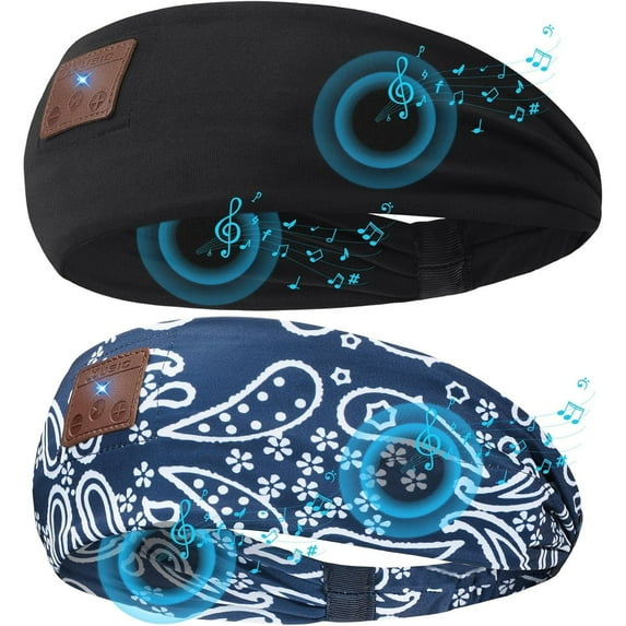 2-Pack Sleeping Headphones Bluetooth 5.4 Headband Headband Headphones with Ultra-Thin Speakers, Headsets Headband for Side Sleepers Running Insomniac Travel Meditation