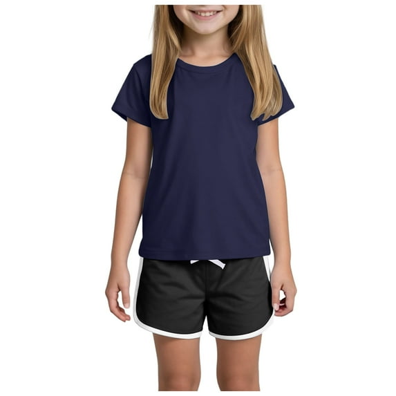 2 Pack Sleeveless Tops and Shorts Sets Solid Color Cropped Tank for Teen Girls Boys Kids Dance Top Casual Summer Outfits for Girls 6