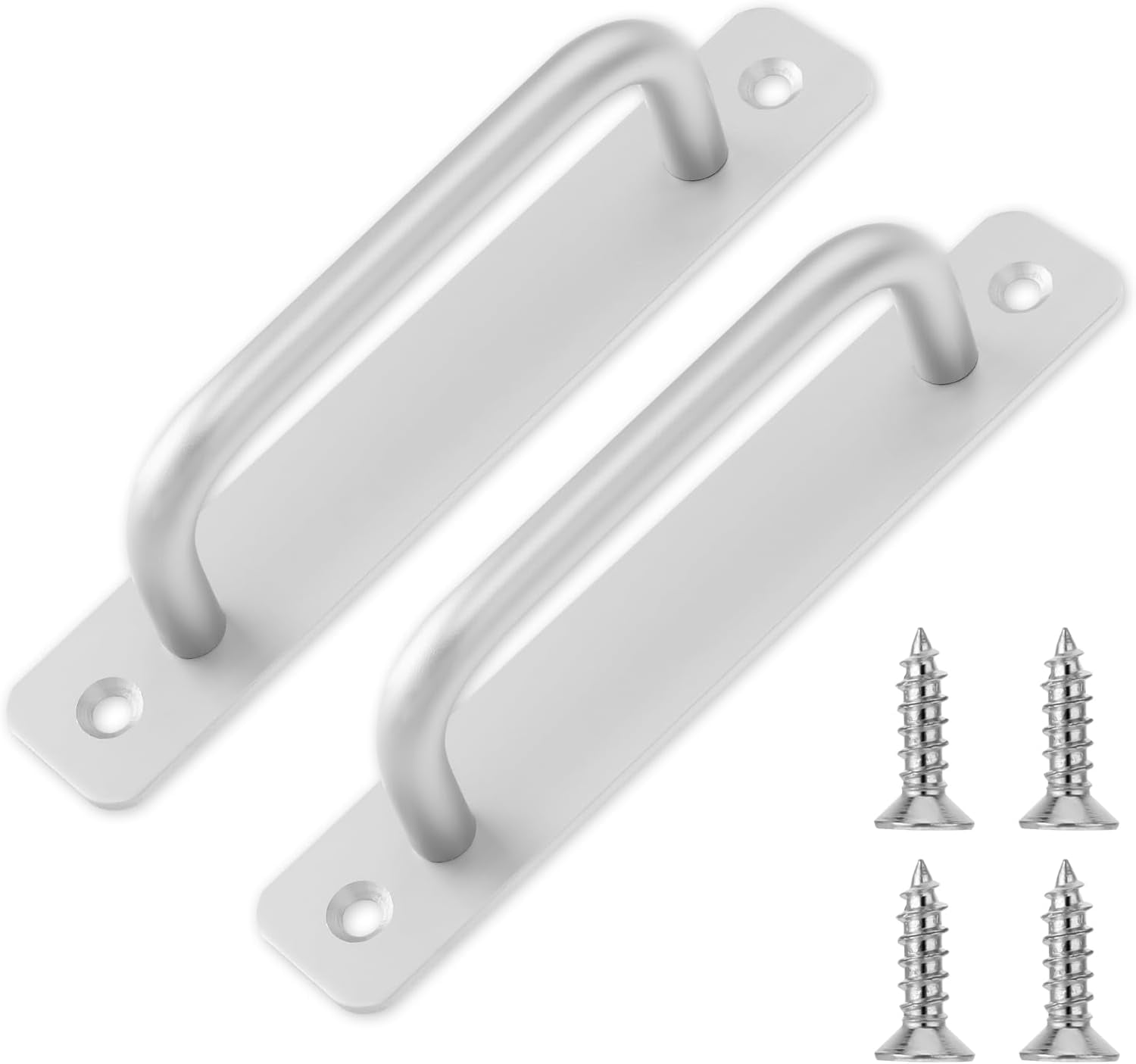 2 Pack Sliding Barn Door Handles Silver Sliding Door Handles 5" Hole