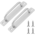 2 Pack Sliding Barn Door Handles Silver Sliding Door Handles 5" Hole