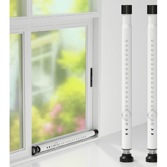 2 Pack Sliding Door Security Bar, 16 to 51 Inch Adjustable Window and Patio Door Lock Bar with Extension Rod, Metal