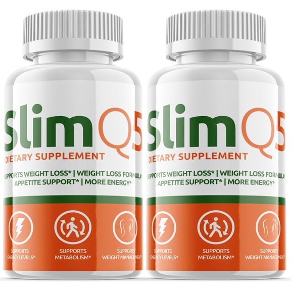 (2 Pack) Slim Q5 - Keto Weight Loss Formula - Energy & Focus Boosting Dietary Supplements for Weight Management & Metabolism - Advanced Fat Burn Raspberry Ketones Pills - 120 Capsules