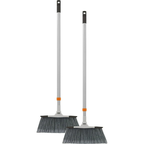 2 Pack Slim Telescopic Broom, Grey