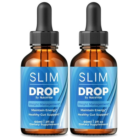 (2 Pack) SlimDrop Clean Daily Liquid Formula with a Natural Blend to Support Body Goals, Steady Energy & Active Lifestyle | Just a Few Easy Drops for Daily Fitness Support (60 Servings)