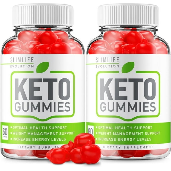 2 Pack SlimLife Keto ACV Gummies - Official - Keto Slim Life Evolutions ACV Advanced Formula Plus Apple Cider Vinegar Dietary Supplement B12 Beet Root Juice Men Women 120 Gummies