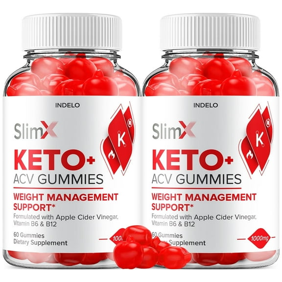 (2 Pack) SlimX Keto ACV Gummies - Apple Cider Vinegar Supplement for Weight Loss - Dietary Supplements for Weight Management & Metabolism (120 Gummies)