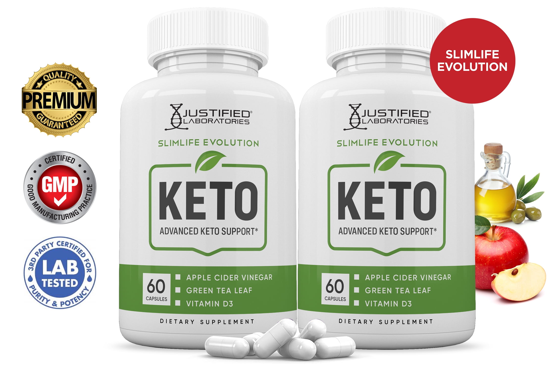 (2 Pack) Slimlife Evolution Keto ACV Pills 1275mg Alternative to ...
