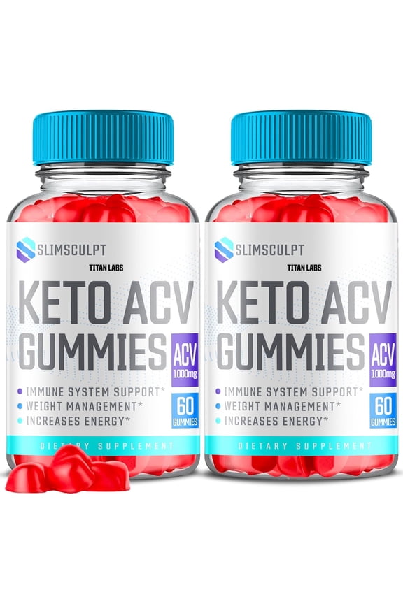 (2 Pack) Slimsculpt Keto ACV Gummies - Apple Cider Vinegar Supplement for Weight Loss - Energy & Focus Boosting Dietary Supplements for Weight Management & Metabolism - Fat Burn - 120 Gummies