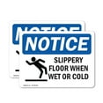 thumbnail image 1 of (2 Pack) Slippery Floor When Wet Or Cold Sign, 1 of 7