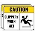 thumbnail image 1 of 2 Pack Slippery When Wet Sign, 8 x 12 Inches - Aluminum - Caution Wet Floor Sign 2 Pack/Without a frame, 1 of 4