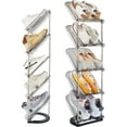 2 Pack Sloping Narrow Shoe Rack 5 Tiers Free Standing Vertical Shoes